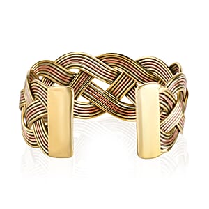 Handmade Criss Cross Cuff Bracelet in Goldtone