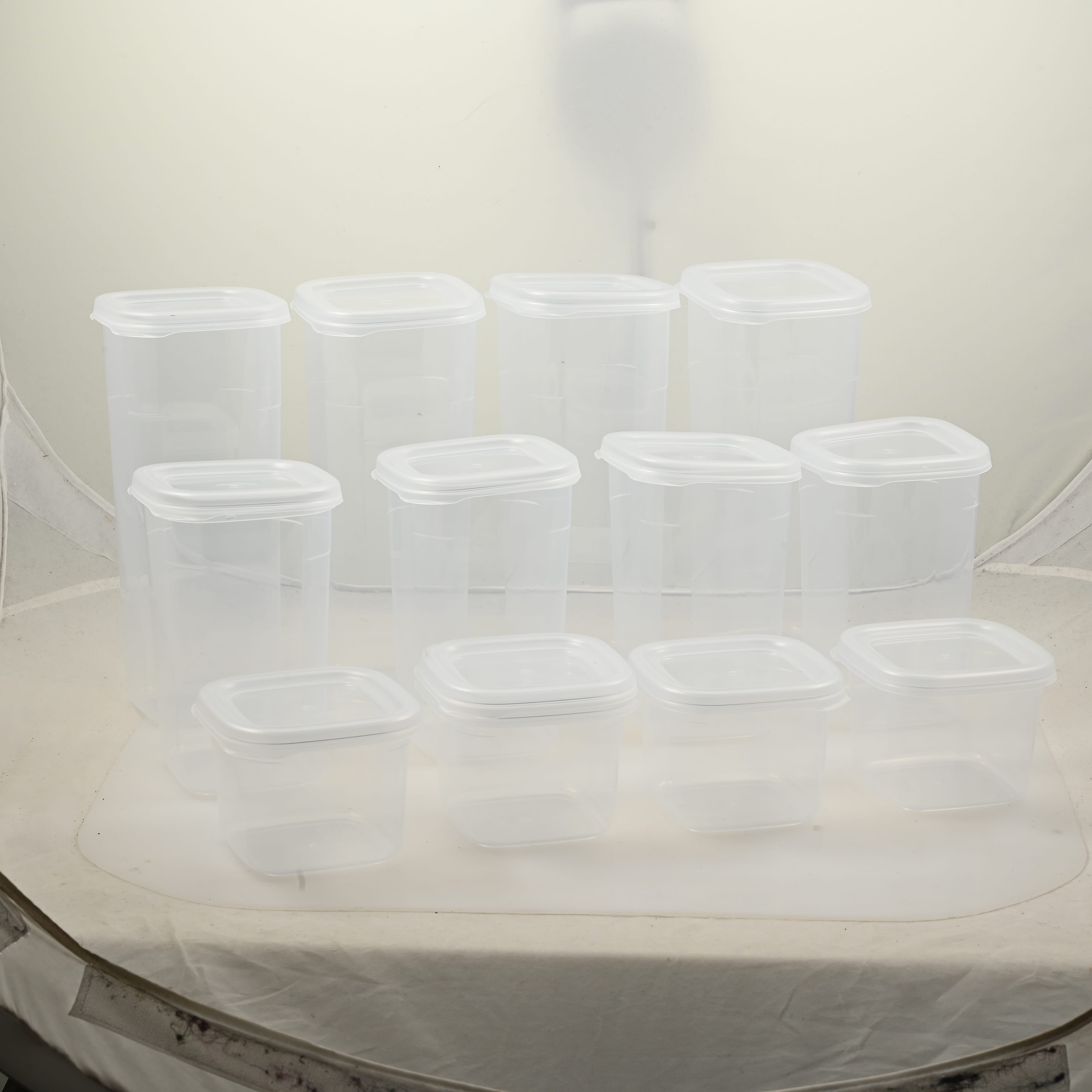 White Airtight Food Storage Containers with Lids, BPA Free, SET OF 12