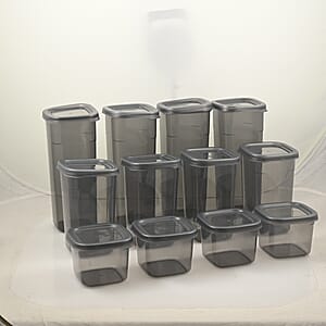 Gray Set of 12 Plastic Boxes
