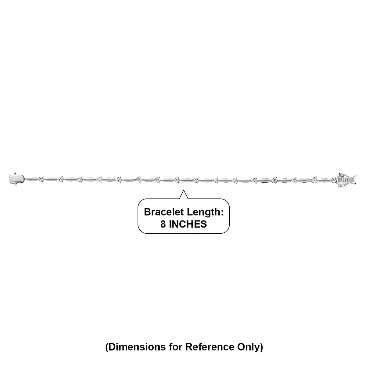 EverTrue Moissanite 1.50 ctw Bracelet in Platinum Bond (8.00 In) image number 4