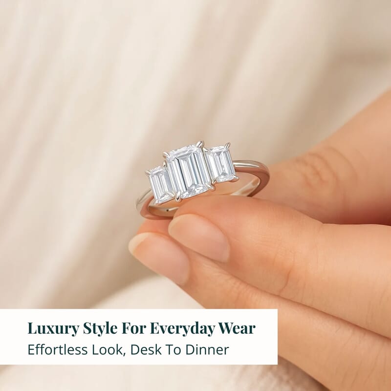 Luxuriant Lab Grown Diamond Ring in 14K White Gold 3.08 ctw (Size 10.0)