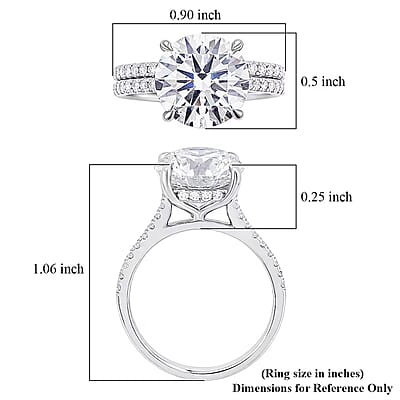 Luxuriant Lab Grown Diamond F VS2 5.54 ctw Ring in 14K White Gold (Size 7.0) 5.50 Grams