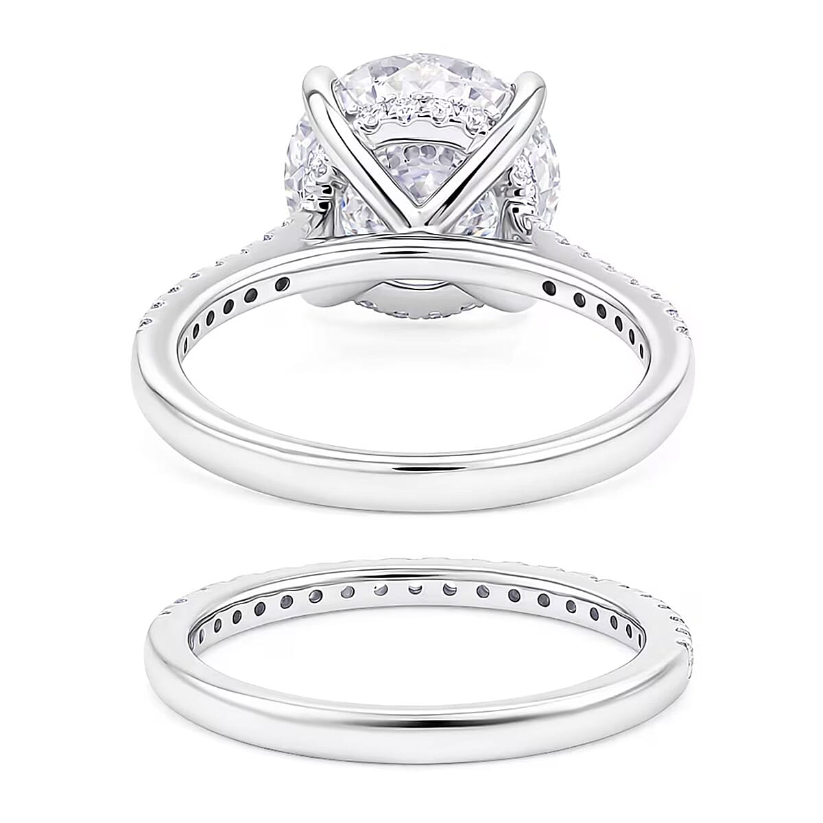 14K White Gold Luxuriant Lab Grown Diamond (F, VS2) Ring (Size 7.5) (5.50 g) 5.54 ctw image number 7