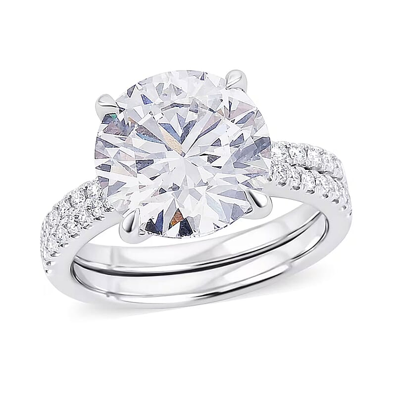 Luxuriant Lab Grown Diamond F VS2 5.54 ctw Ring in 14K White Gold (Size 8.0) 5.50 Grams