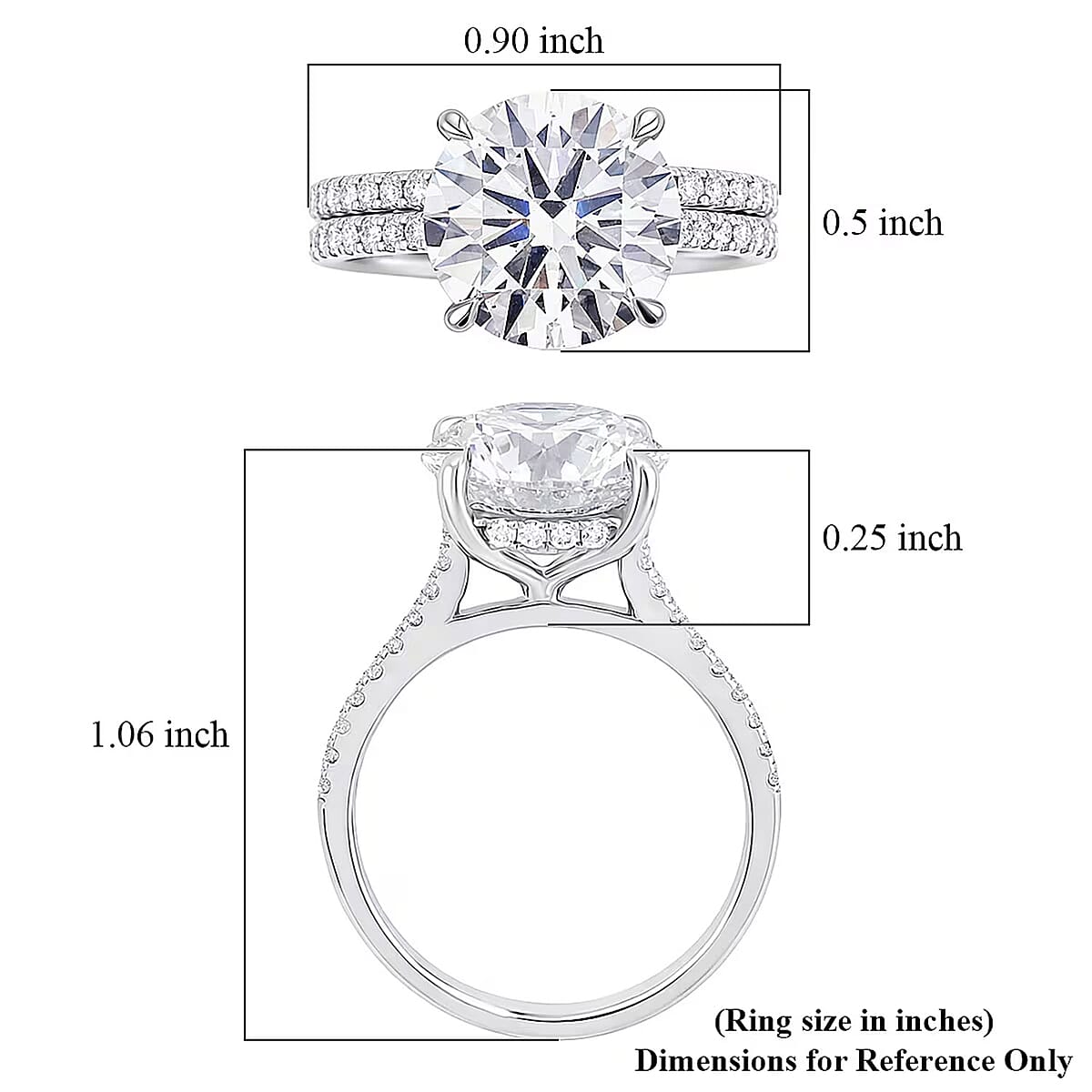 Luxuriant Lab Grown Diamond F VS2 5.54 ctw Ring in 14K White Gold (Size 8.0) 5.50 Grams image number 6