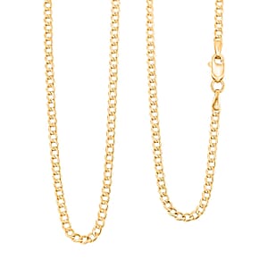 18K Yellow Gold 2mm Curb Chain Necklace 18 Inches 1.9 Grams