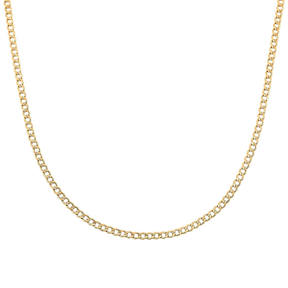 18K Yellow Gold 2mm Curb Chain Necklace 20 Inches 2 Grams image number 3