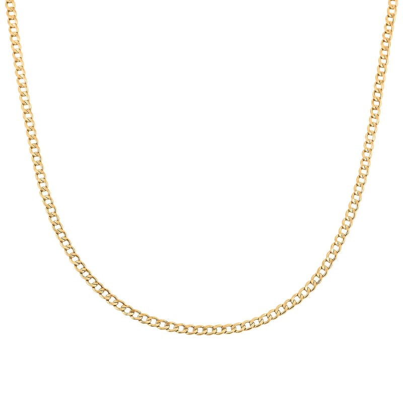18K Yellow Gold 2mm Curb Chain Necklace 20 Inches 2 Grams