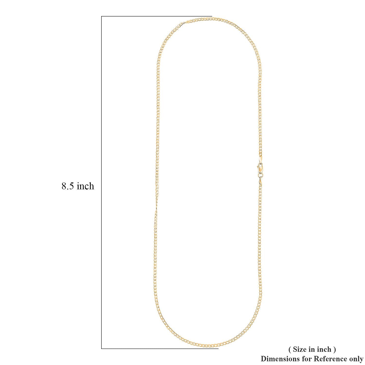 18K Yellow Gold 2mm Curb Chain Necklace 20 Inches 2 Grams