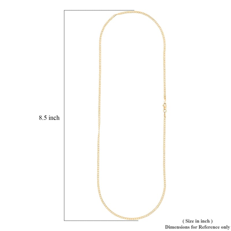18K Yellow Gold 2mm Curb Chain Necklace 20 Inches 2 Grams