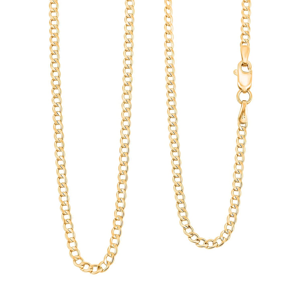 18K Yellow Gold 2mm Curb Chain Necklace 22 Inches 2.20 Grams image number 0