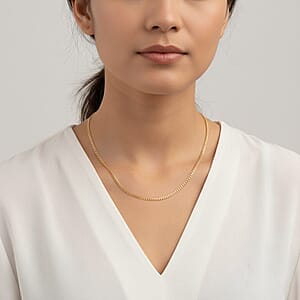 18K Yellow Gold 2mm Curb Chain Necklace 22 Inches 2.20 Grams