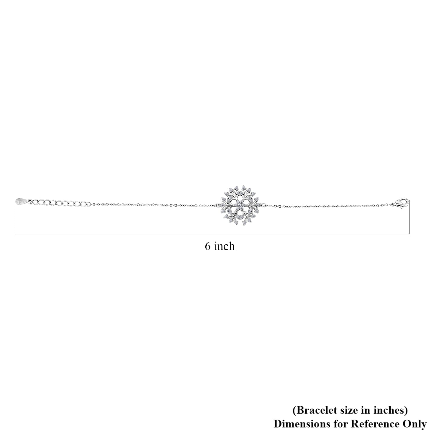 Simulated Diamond Snowflake Bracelet in Silvertone (6.5-7.5In) 2.22 ctw
