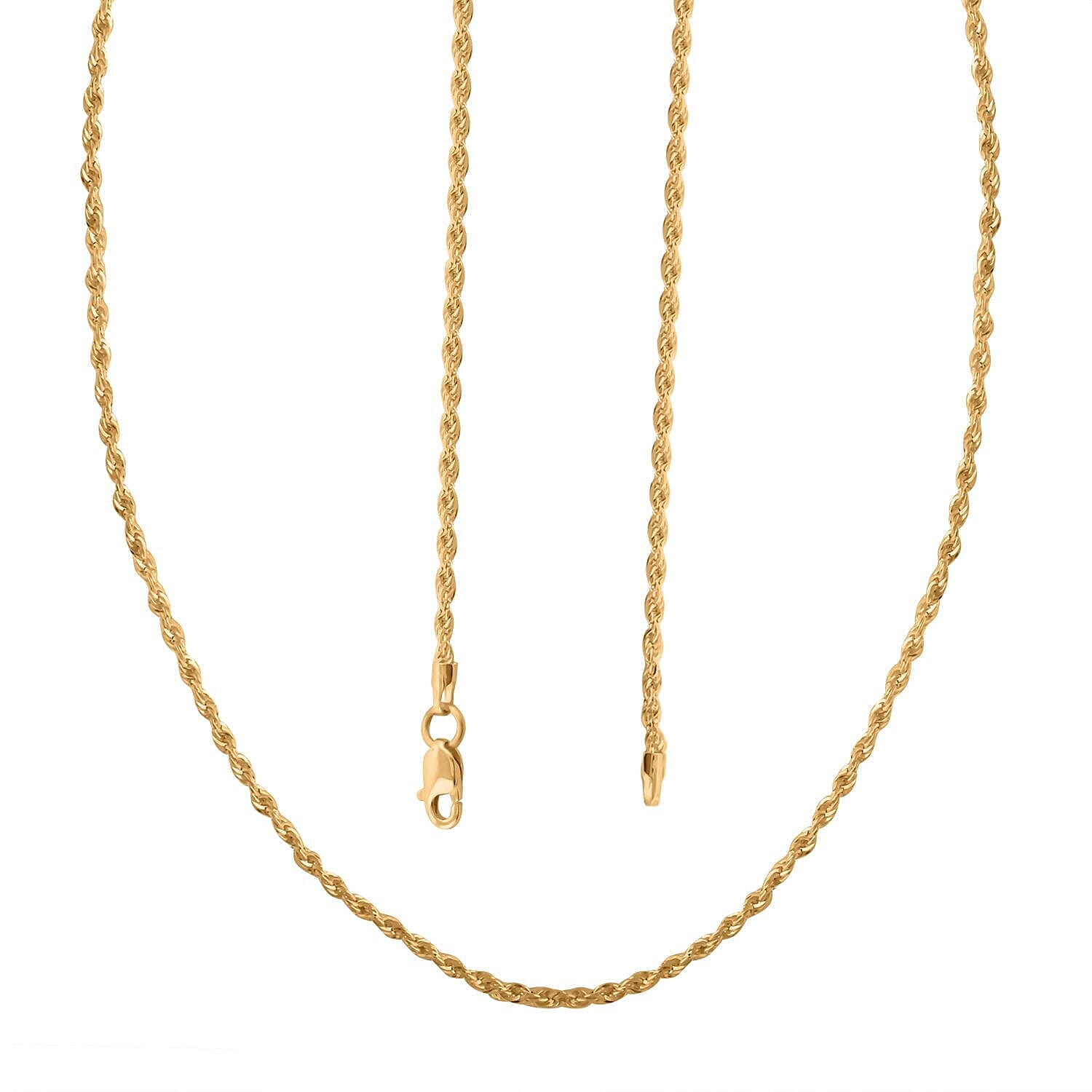 18K Yellow Gold 1.8 mm Rope Necklace (20 Inches) (4.25 g)