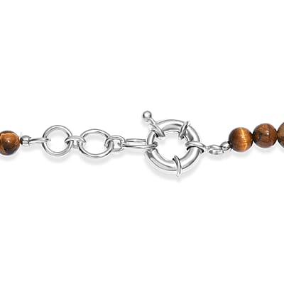 EverTrue Tigers Eye 210.00 ctw Necklace in Platinum Bond 18 Inches