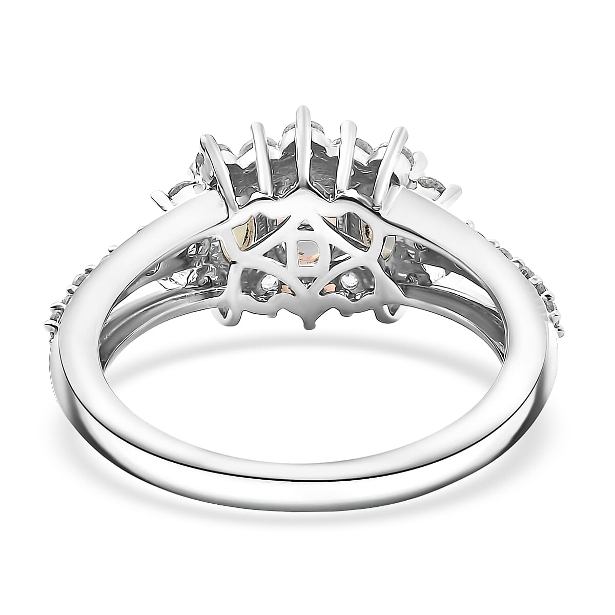 D'Joy Premium Ethiopian Welo Opal and White Zircon 1.60 ctw Ring in Platinum Over Sterling Silver (Size 8.0) image number 4