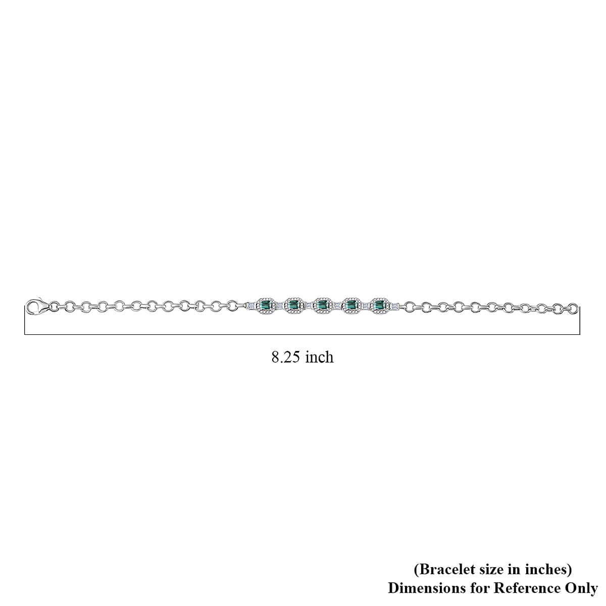 D'Joy Premium Pirineu Lagoon Tourmaline and Diamond 1.80 ctw Bracelet in Rhodium Over Sterling Silver (8.00 In) image number 4