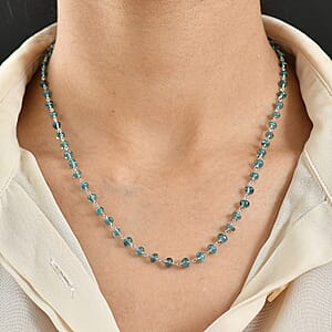 Doorbuster Certified & Appraised Luxoro AAA Lagoon Tourmaline Beaded 32 ctw Necklace 20 Inches in 10K White Gold 