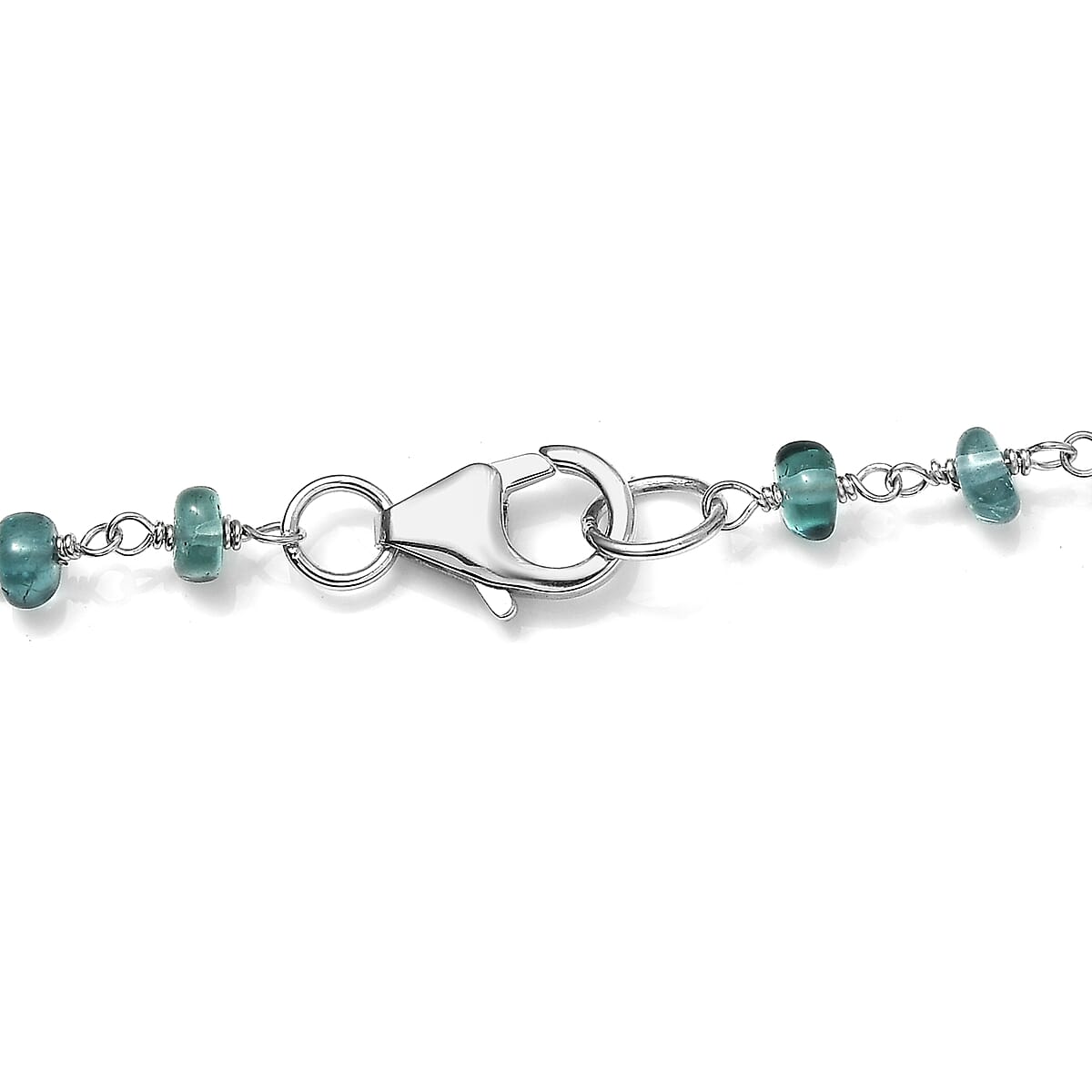 Doorbuster Certified & Appraised Luxoro AAA Lagoon Tourmaline Beaded 32 ctw Necklace 20 Inches in 10K White Gold  image number 4