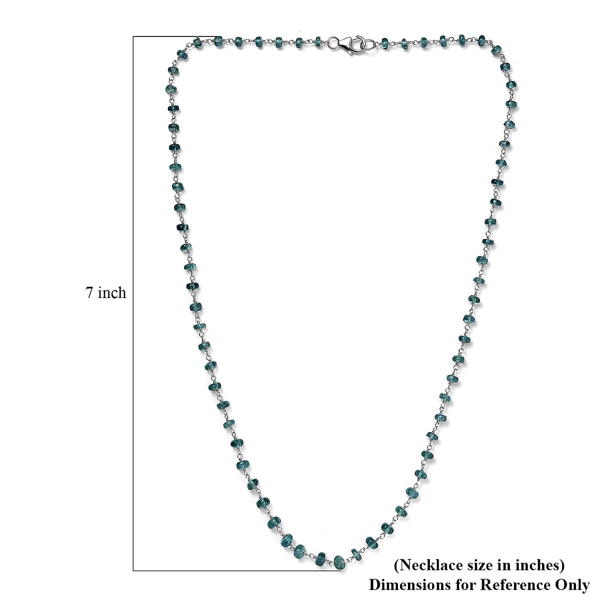 Doorbuster Certified & Appraised Luxoro AAA Lagoon Tourmaline Beaded 32 ctw Necklace 20 Inches in 10K White Gold  image number 5