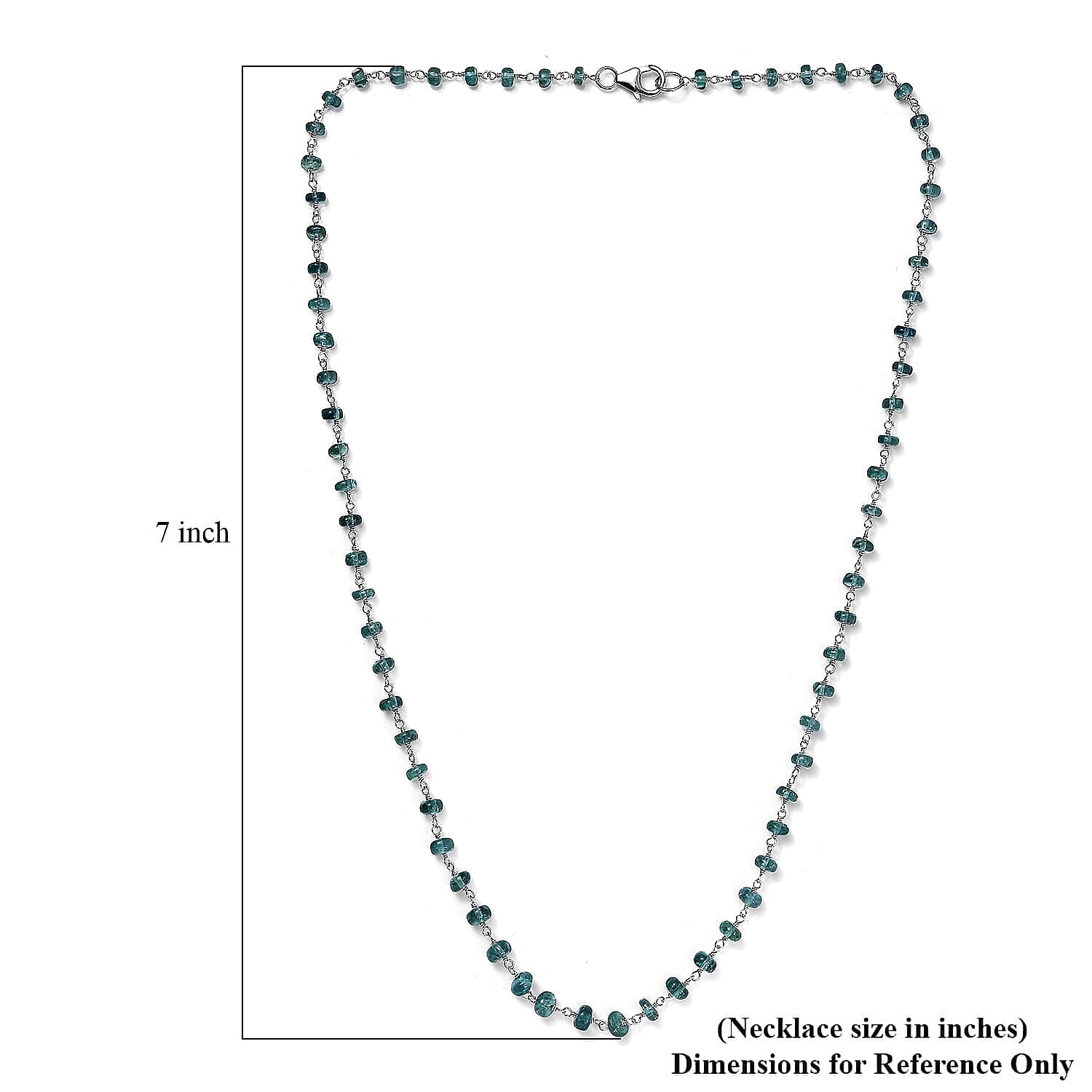 Certified & Appraised Luxoro AAA Lagoon Tourmaline Beaded 32 ctw Necklace 20 Inches in 10K White Gold