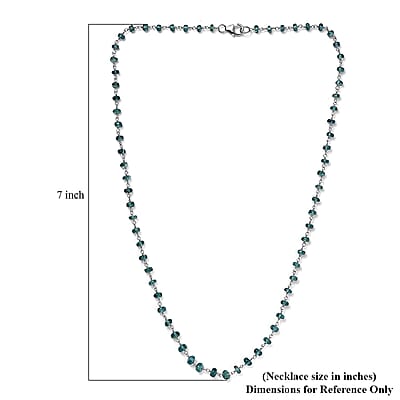  Certified & Appraised Luxoro AAA Lagoon Tourmaline Beaded 32 ctw Necklace 20 Inches in 10K White Gold 