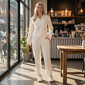 La Marey Cream 2pcs Knit Lounge Set - S/M