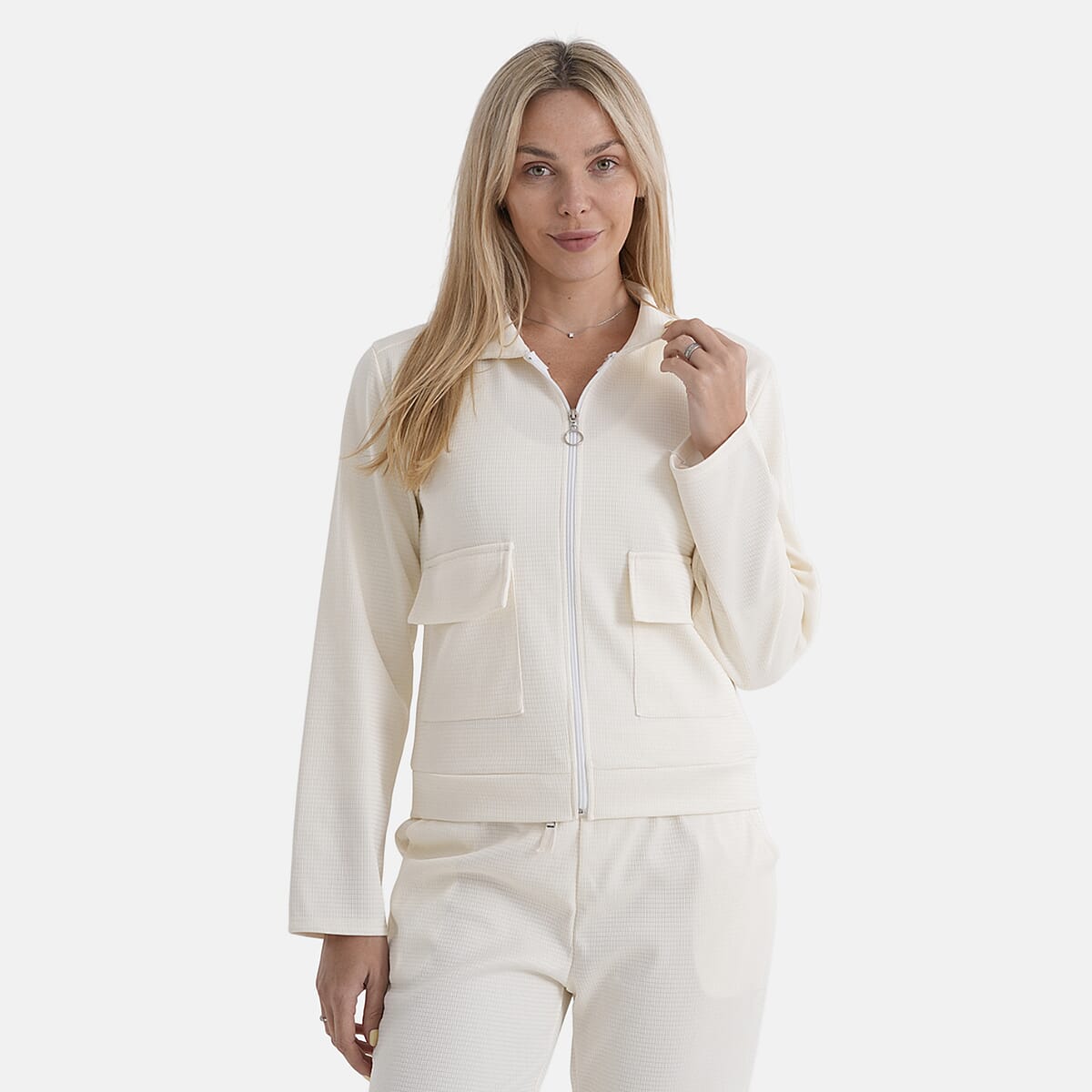 La Marey Cream 2pcs Knit Lounge Set - L/XL image number 5