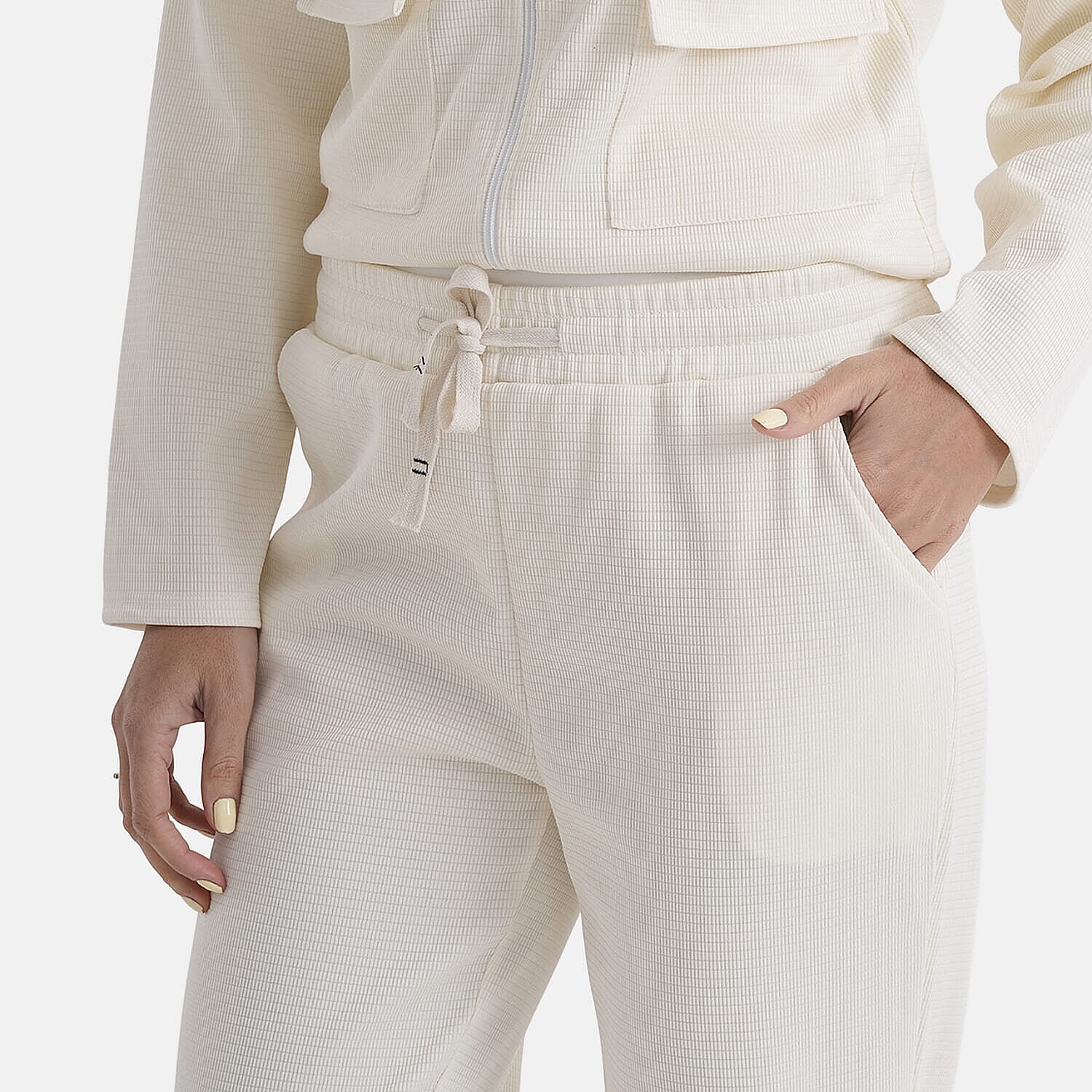 La Marey Cream 2pcs Knit Lounge Set - L/XL
