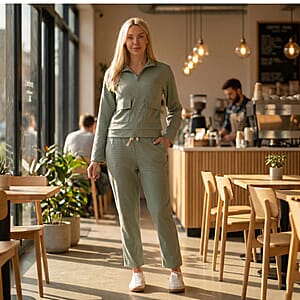 La Marey Sage Green 2pcs Knit Lounge Set - S/M