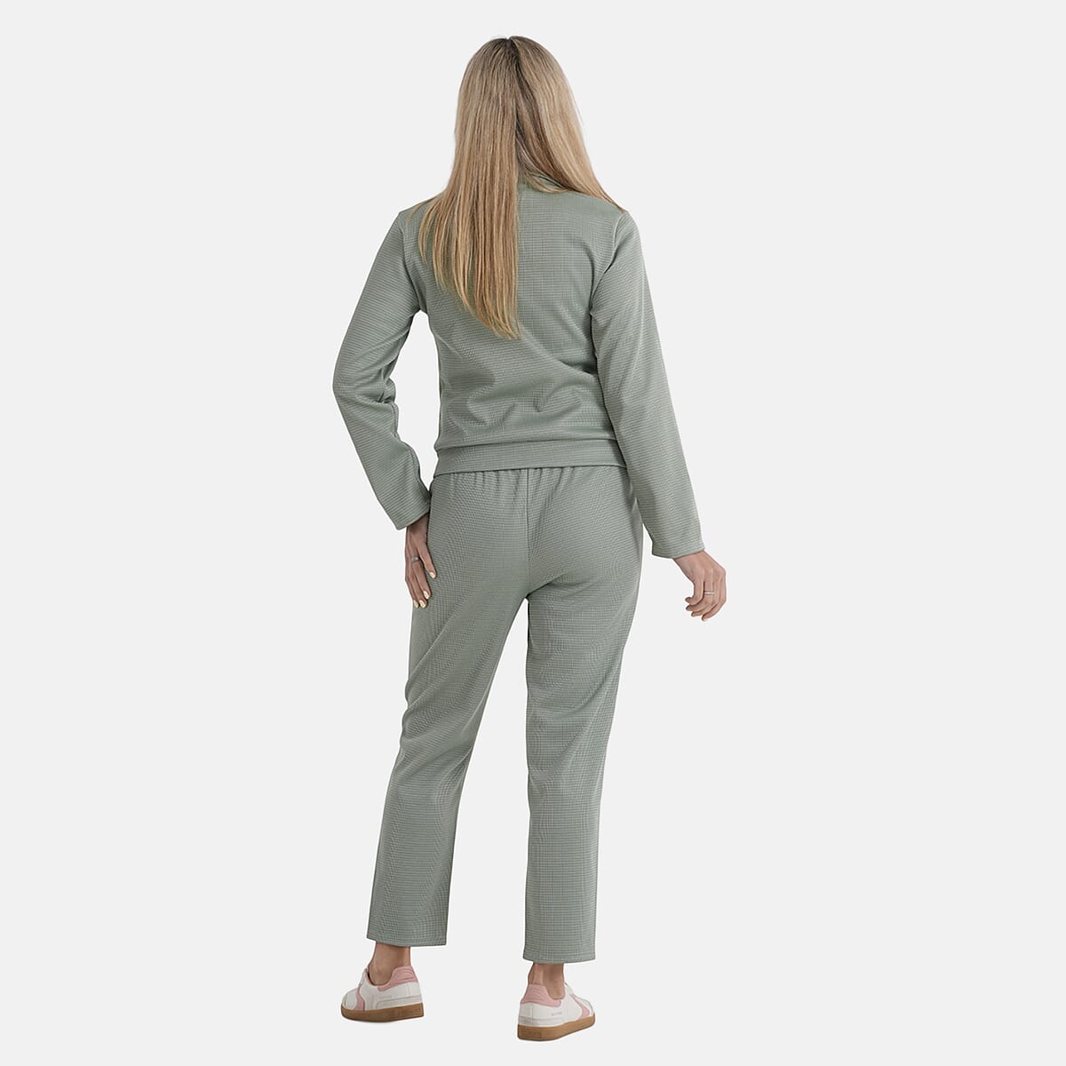 La Marey Sage Green 2pcs Knit Lounge Set - S/M image number 2