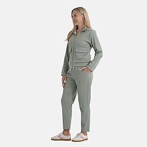 La Marey Sage Green 2pcs Knit Lounge Set - S/M