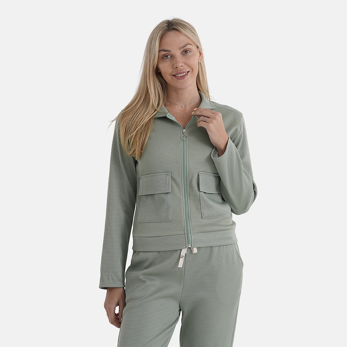 La Marey Sage Green 2pcs Knit Lounge Set - S/M image number 5