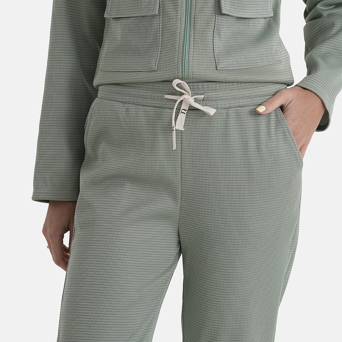 La Marey Sage Green 2pcs Knit Lounge Set - S/M image number 6