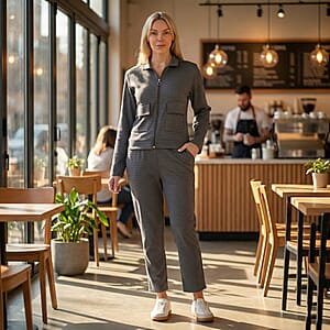 La Marey Grey 2pcs Knit Lounge Set - S/M