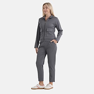 La Marey Grey 2pcs Knit Lounge Set - L/XL