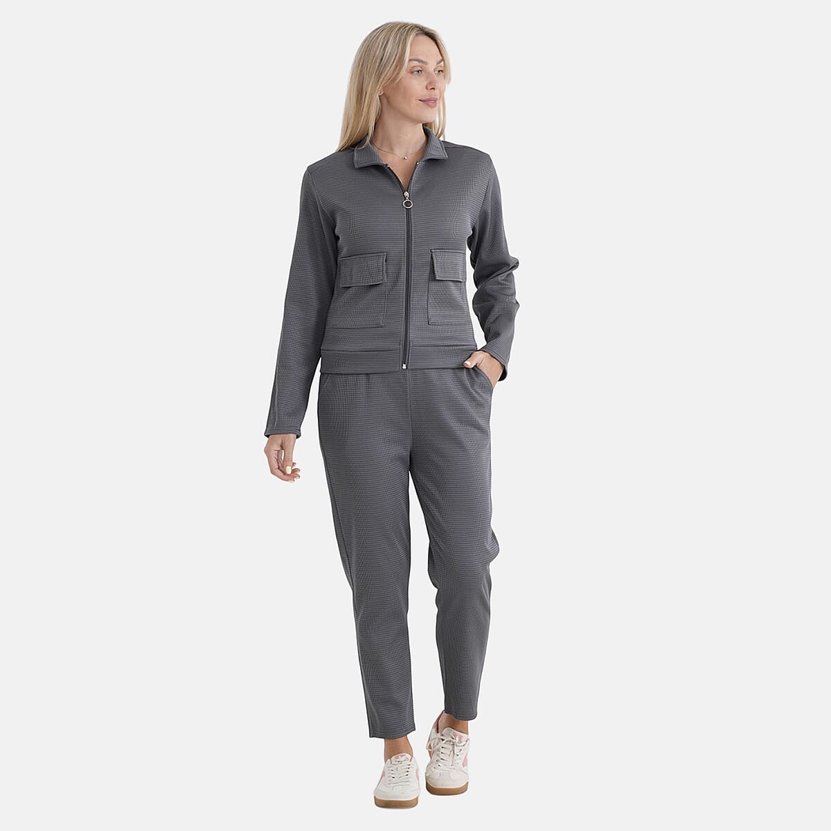 La Marey Grey 2pcs Knit Lounge Set - L/XL image number 4
