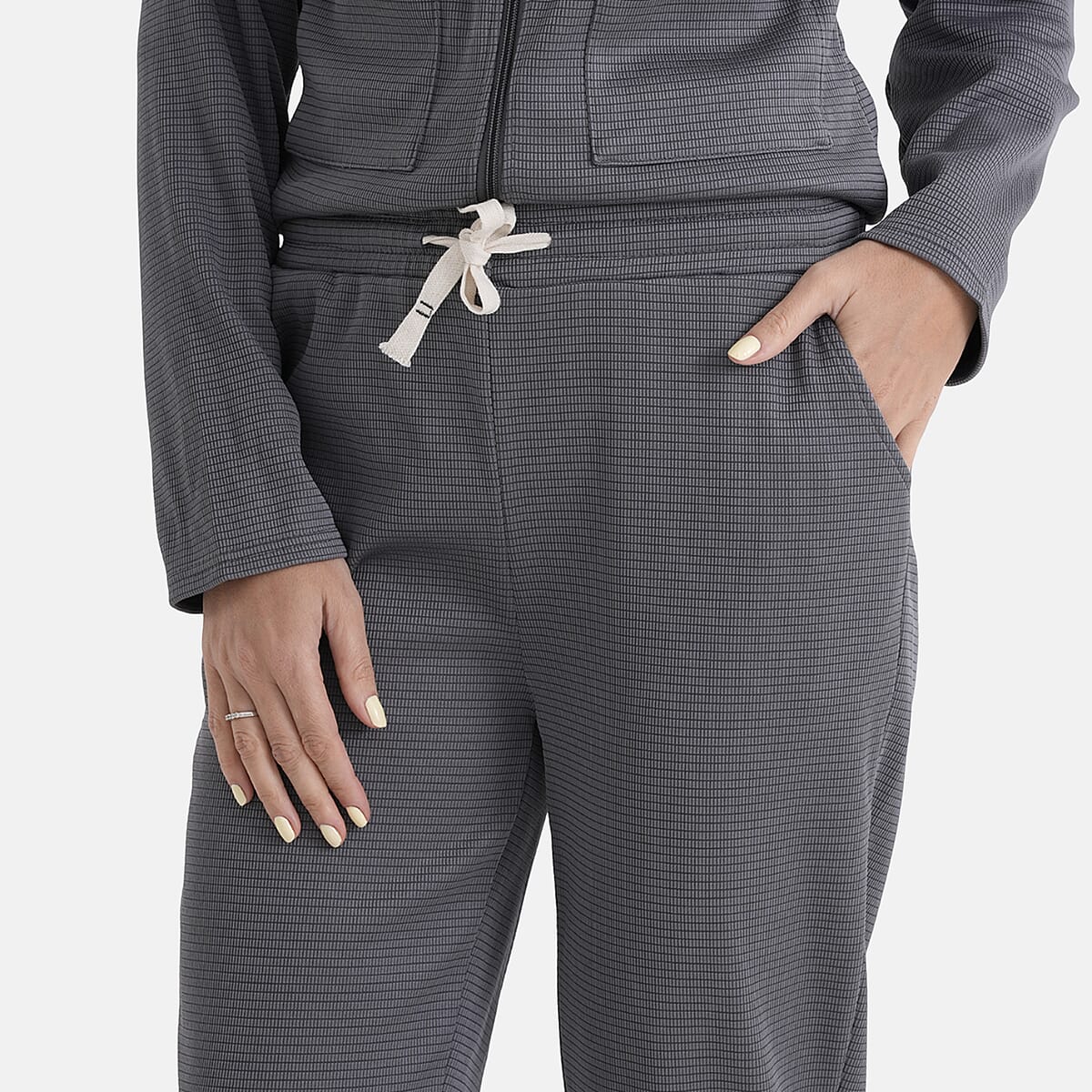 La Marey Grey 2pcs Knit Lounge Set - L/XL image number 6