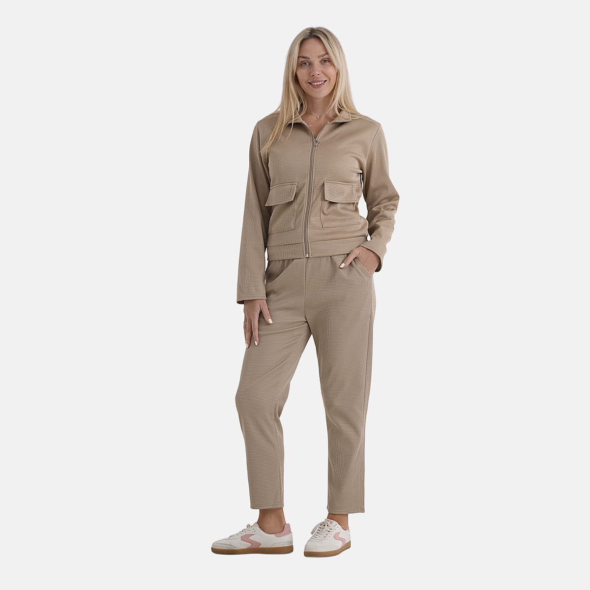 La Marey Beige 2pcs Knit Lounge Set - S/M image number 4