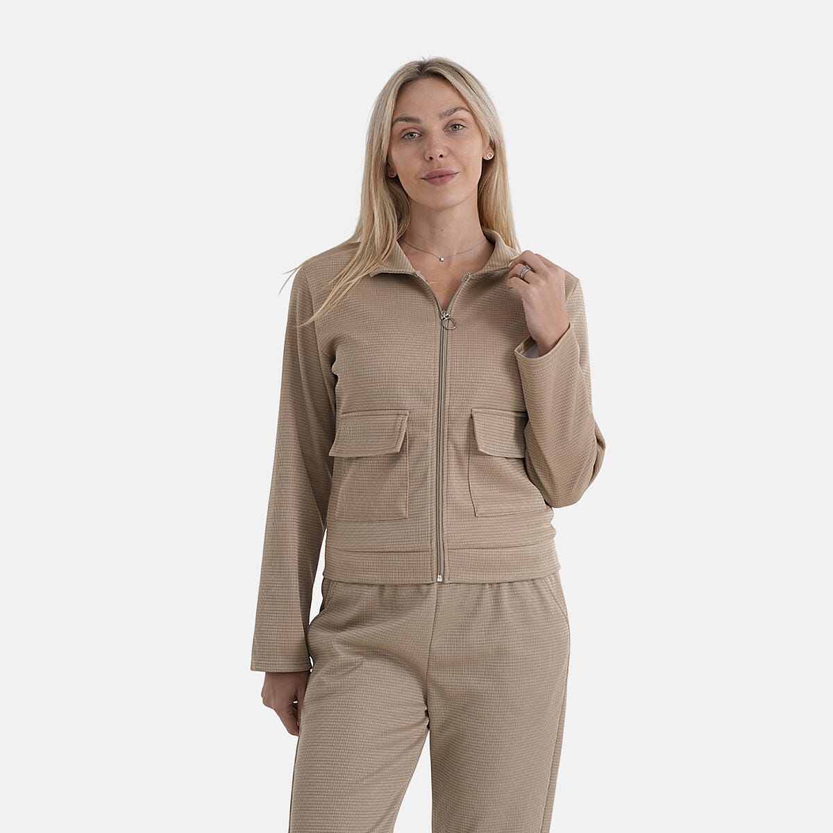 La Marey Beige 2pcs Knit Lounge Set - S/M image number 5