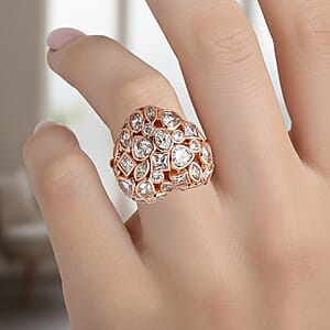 Simulated Diamond Heart Ring in Rosetone (Size 8.5-10.5)