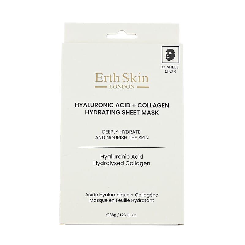 Erth Skin London Hyaluronic Acid & Collagen Hydrating Sheet Mask (3x Mask)