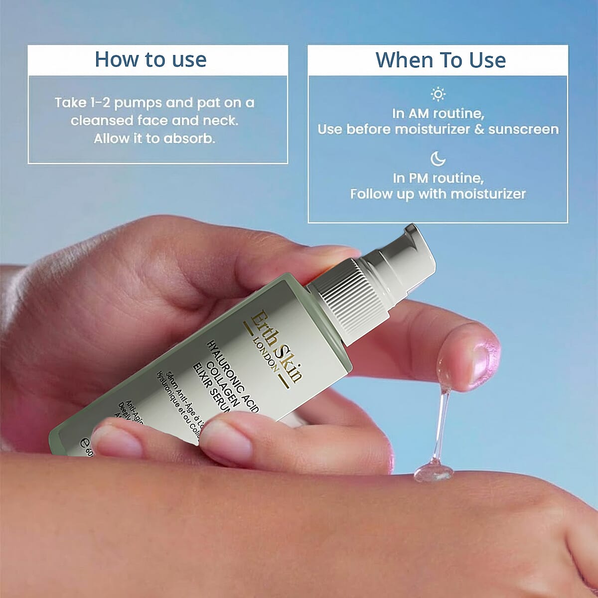 Erth Skin London Hyaluronic acid & Collagen Serum - 60ml image number 4