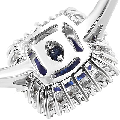 GP Art Deco Collection Tanzanite, Diamond Ring in 10K White Gold 1.75 ctw (Size 11.0)