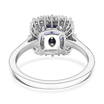 GP Art Deco Collection Tanzanite, Diamond Ring in 10K White Gold 1.75 ctw (Size 5.0)