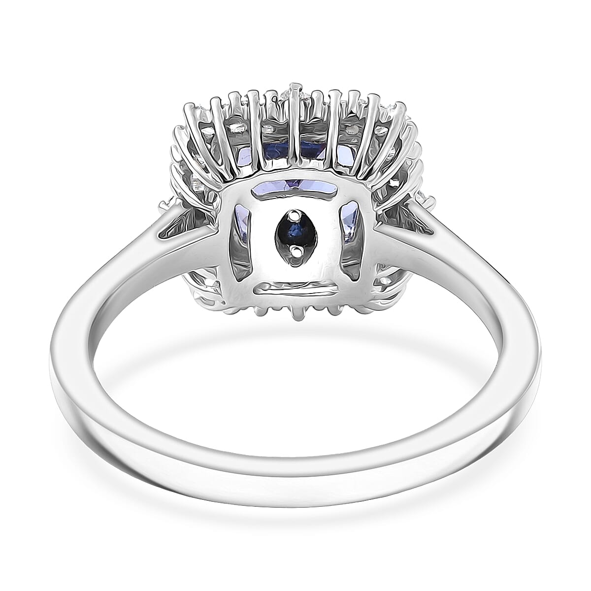GP Royal Art Deco Collection Premium Tanzanite and I2 Diamond 1.75 ctw Ring in 10K White Gold (Size 7.0) image number 5