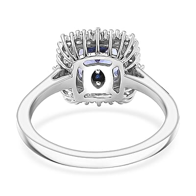GP  Tanzanite, Diamond Art Deco Collection Ring in 10K White Gold 1.75 ctw (Size 8.0)