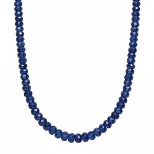 Doorbuster D'Joy Premium Kashmir Kyanite 95.00 ctw Beaded Necklace in Rhodium Over Sterling Silver 18-20 Inches
