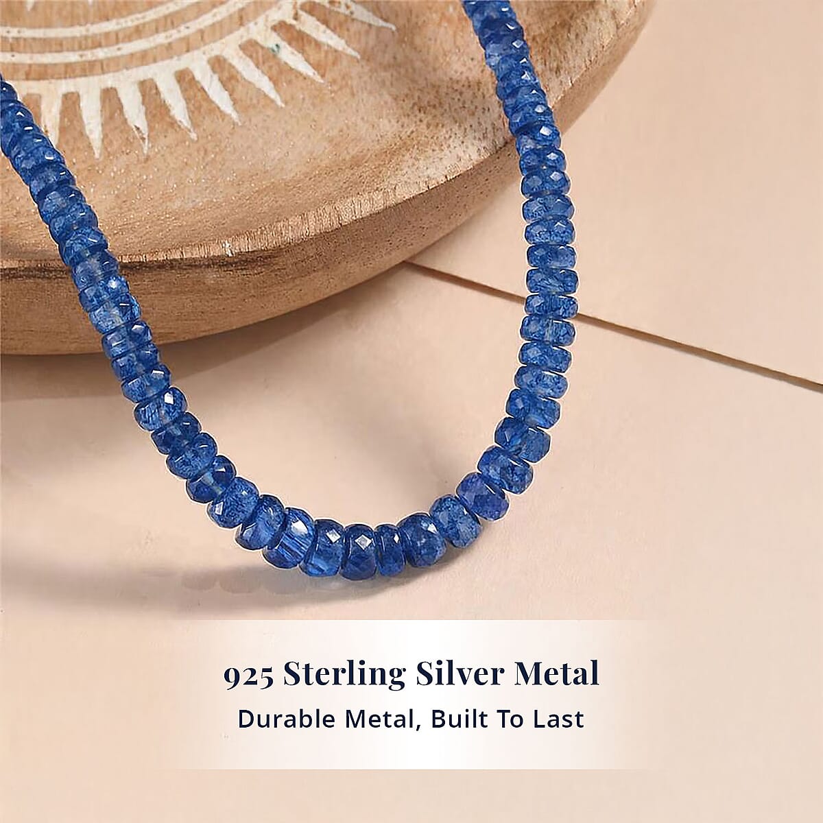Doorbuster D'Joy Premium Kashmir Kyanite 95.00 ctw Beaded Necklace in Rhodium Over Sterling Silver 18-20 Inches image number 2