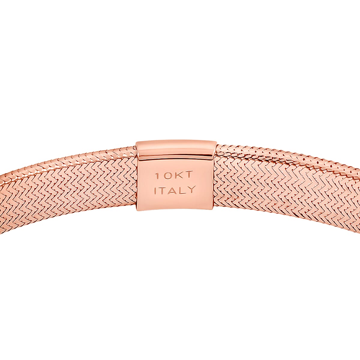 Italian Greek Key Mesh Bangle Bracelet in 10K Rose Gold (7.00 In) 1.57 Grams image number 4